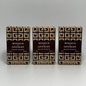 3pcs MONSIEUR DE GIVENCHY Eau de Toilette 3ml Vintage (with box)